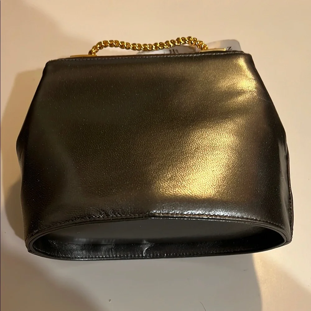 Vintage gunmetal Leather Bag with Gold Chain Brand New with Tags - Picture 6 of 6